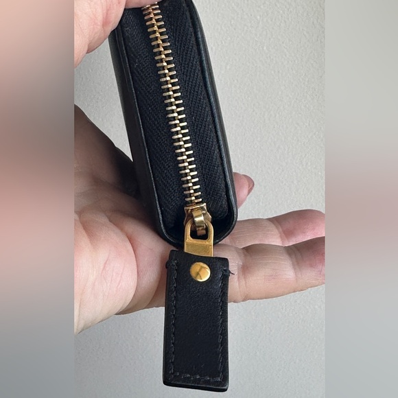 YSL Zippy Wallet/Card Holder Black Lambskin Leather - Picture 9 of 12